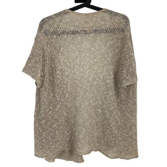 Eileen Fisher Beige Open Front Knit Cardigan L linen coastal resort wear - Picture 7 of 8